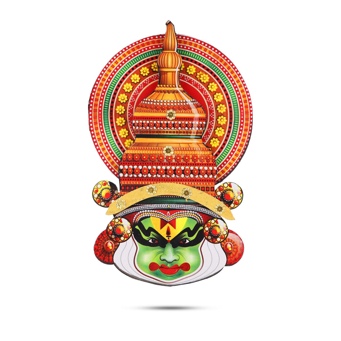 8-Inch 3D Kathakali Head Wall Hanging – Multi-Color | Kerala Traditional Wall Décor | Handcrafted Gift