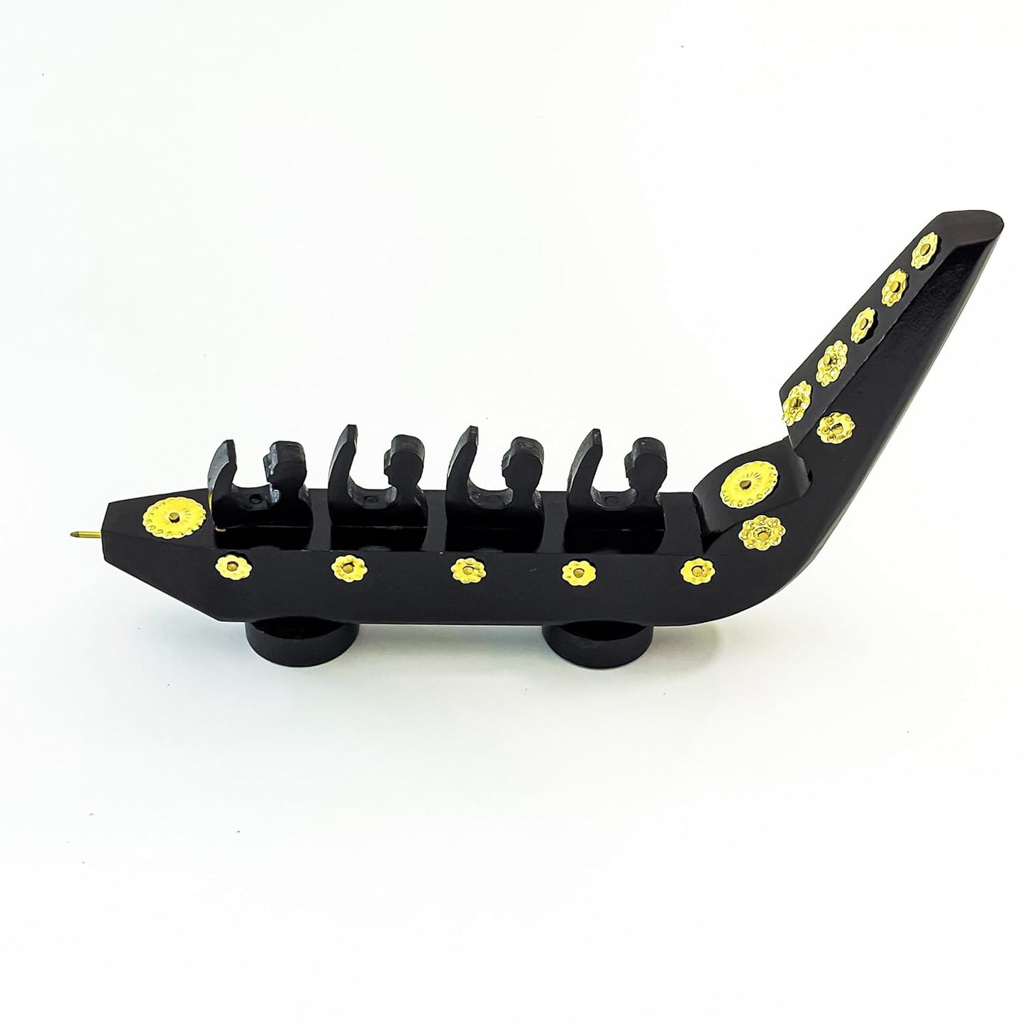 Traditional Chundan Vallom (Snake Boat) Miniature – 4 Oarsmen | Handcrafted Mahogany Decor from Kerala