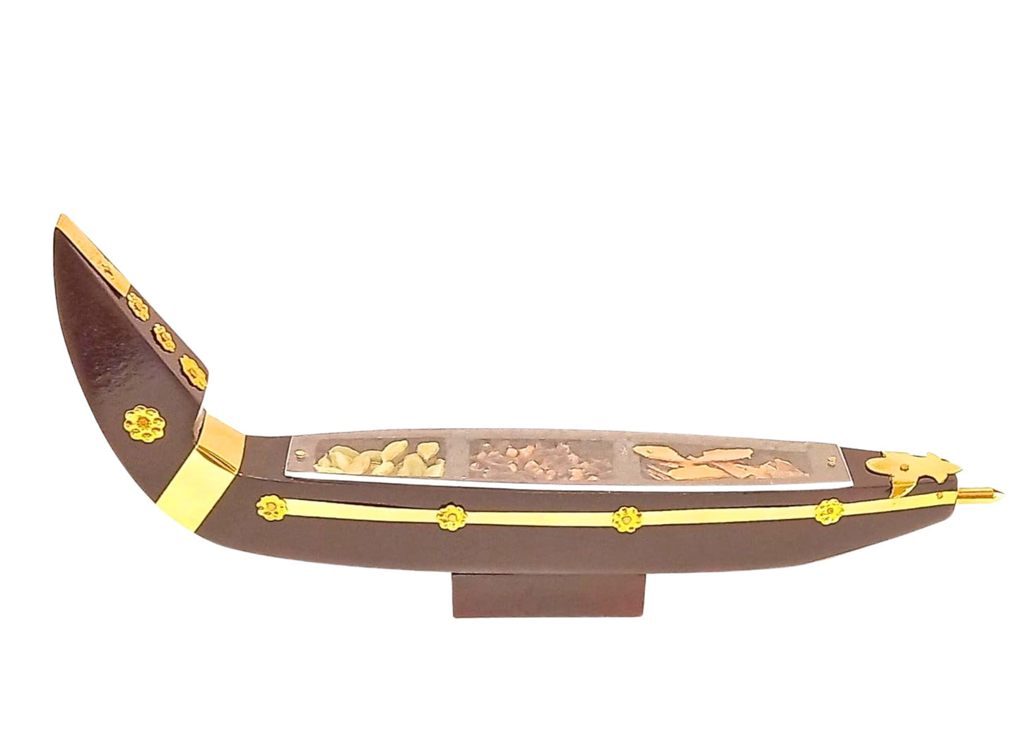 Miniature Chundan vallom Spice Boat – Traditional Kerala Craft for Décor and Gifting- 3 Spices