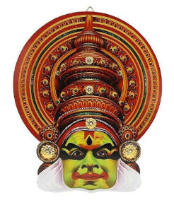 6-Inch Wooden Kathakali Head Wall Hanging – Printed MDF | Traditional Kerala Wall Decor