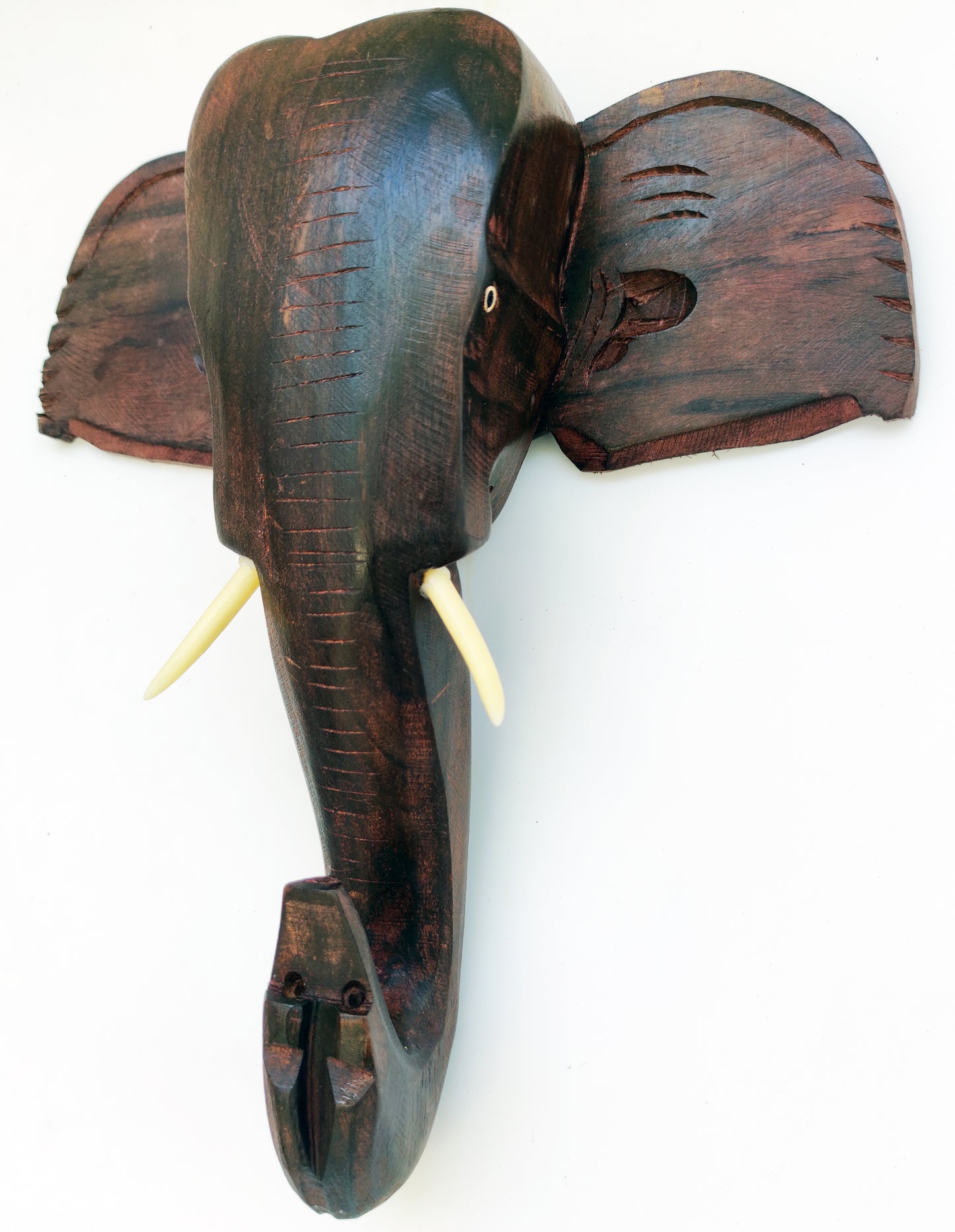 Rosewood Kerala Elephant Head Wall Hanging (10-inch) – Plain Finish, Ideal for Home Decor and Gifting