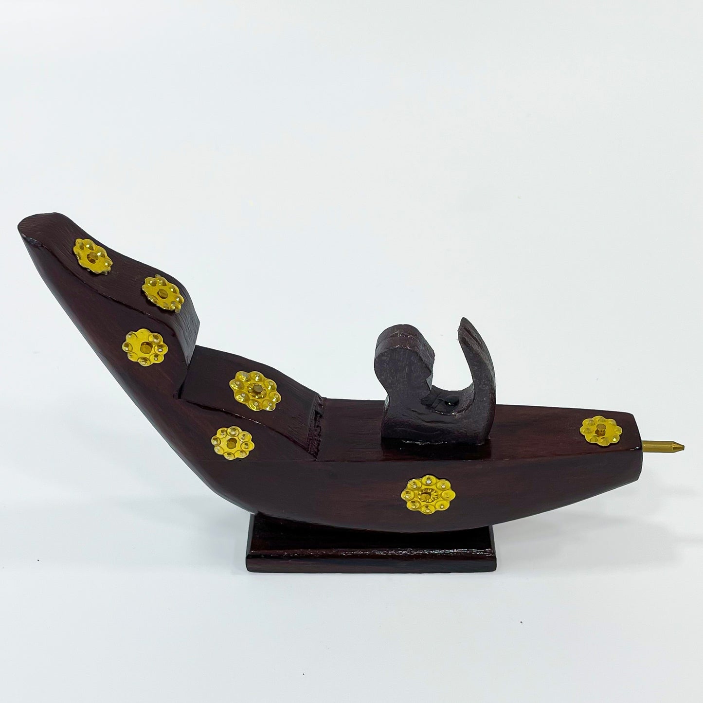 Chundan Vallom Miniature with 1 Rower (Traditional Kerala Snake Boat) Made from Rosewood