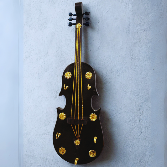 Handcrafted Violin-Shaped Wooden Key Holder – 5 Hooks | Wall & Door Mounted Home Decor