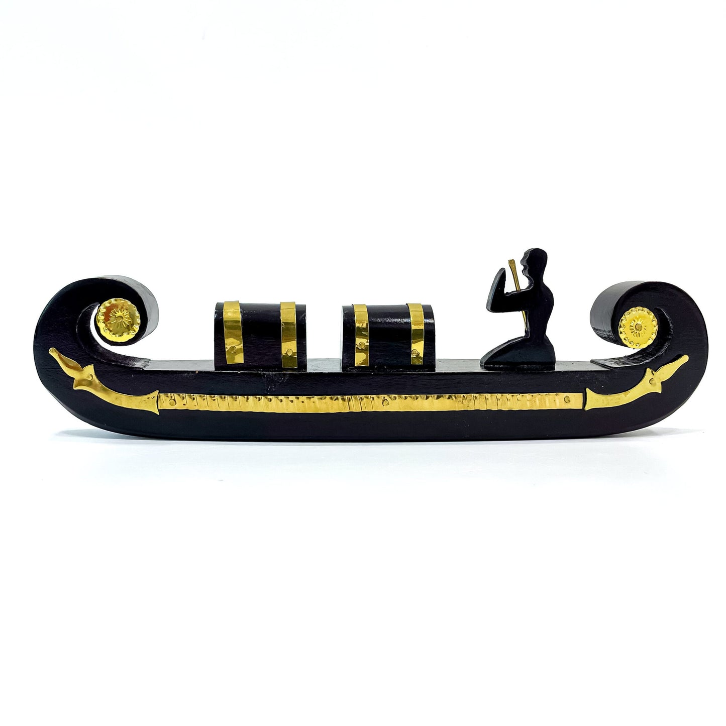 Miniature Kerala Wooden Cargo Ship (Odi Vallom) – Handcrafted from Wood, Perfect for Home Decoration and Gifting