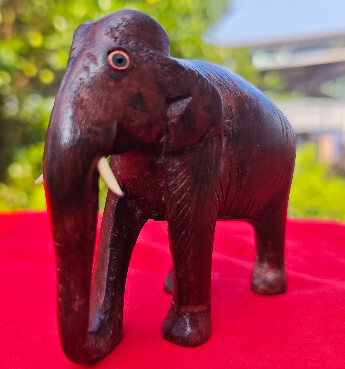 Wooden Handmade Elephant Miniature – 2 Inches | Kerala Rosewood Handicraft for Home Décor & Gifting