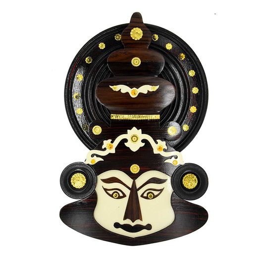 Handcrafted Kathakali Head Figurine in Rosewood (18 Inches) – Wall Hanging and Perfect Gift