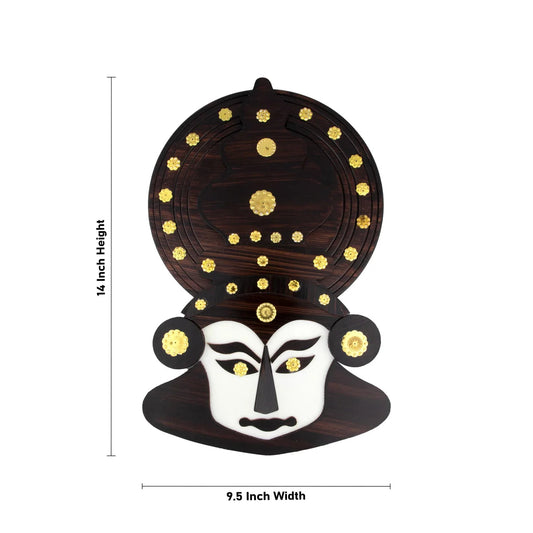 Kathakali Wall Hanging – 14 Inches | Handcrafted Wooden Décor for Home & Gifting