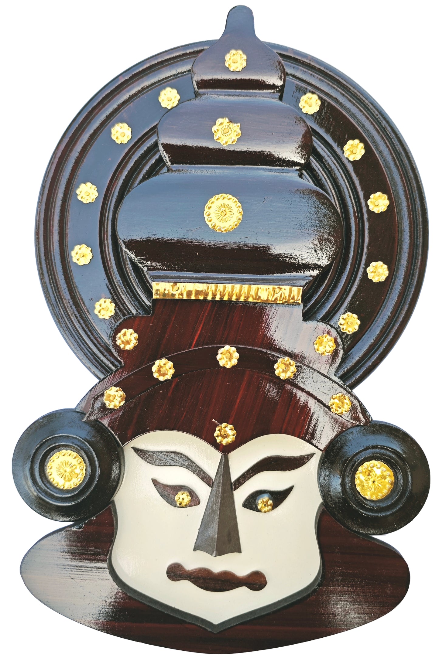 Handcrafted Kathakali Head Figurine in Rosewood (12 Inches) – Wall Hanging &amp; Ideal Gift