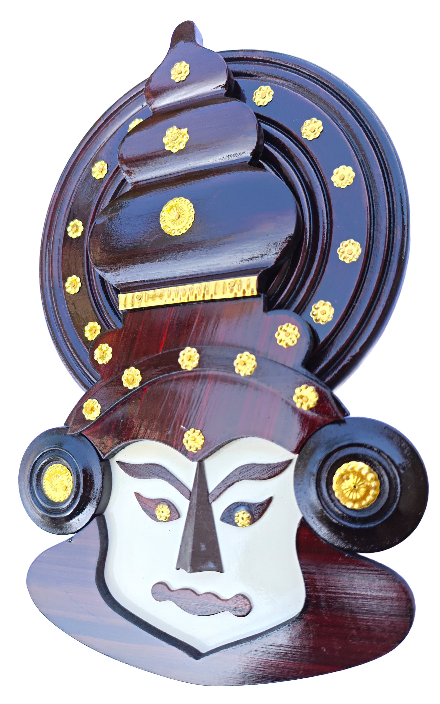 Handcrafted Kathakali Head Figurine in Rosewood (12 Inches) – Wall Hanging &amp; Ideal Gift