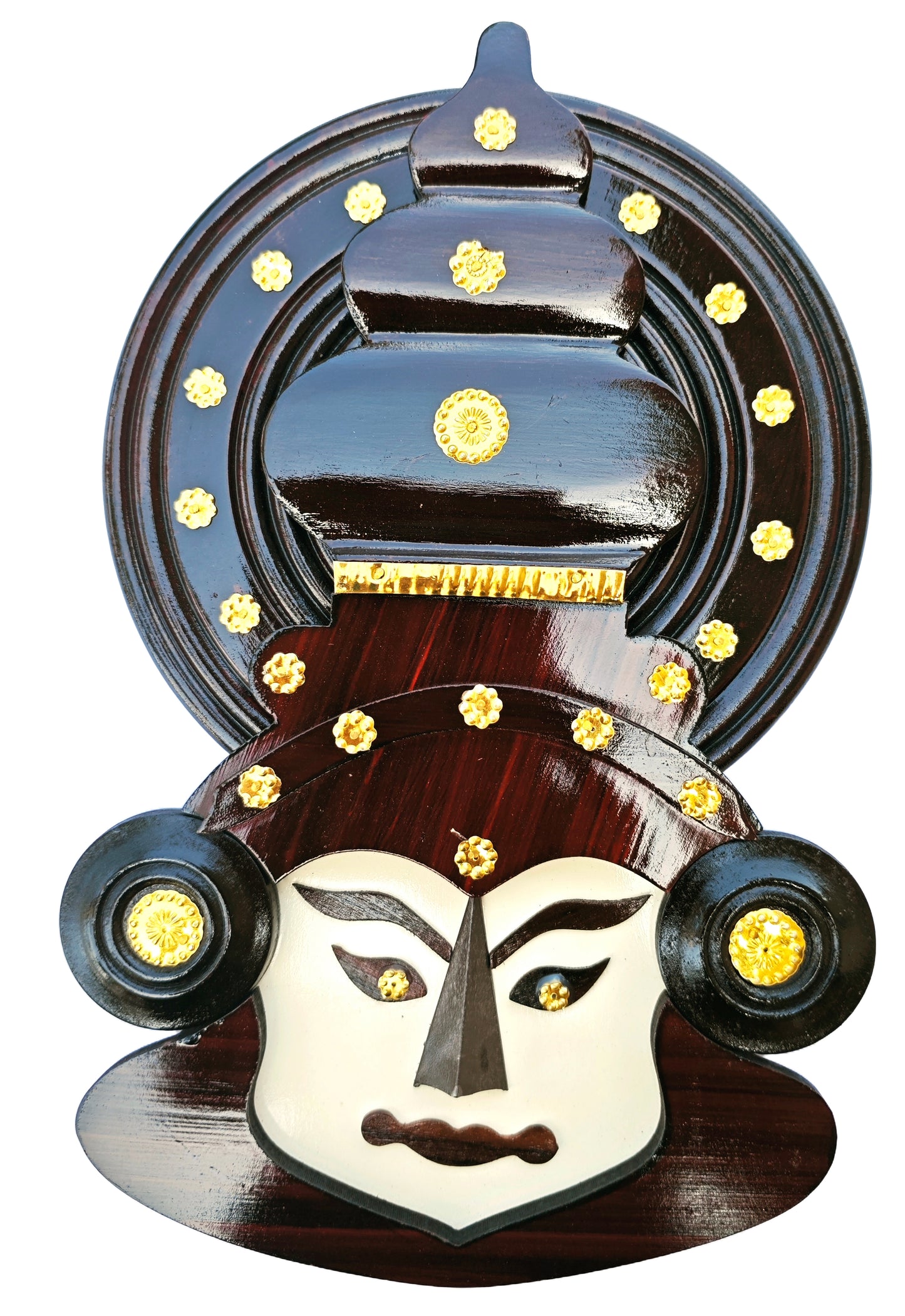 Handcrafted Kathakali Head Figurine in Rosewood (12 Inches) – Wall Hanging &amp; Ideal Gift