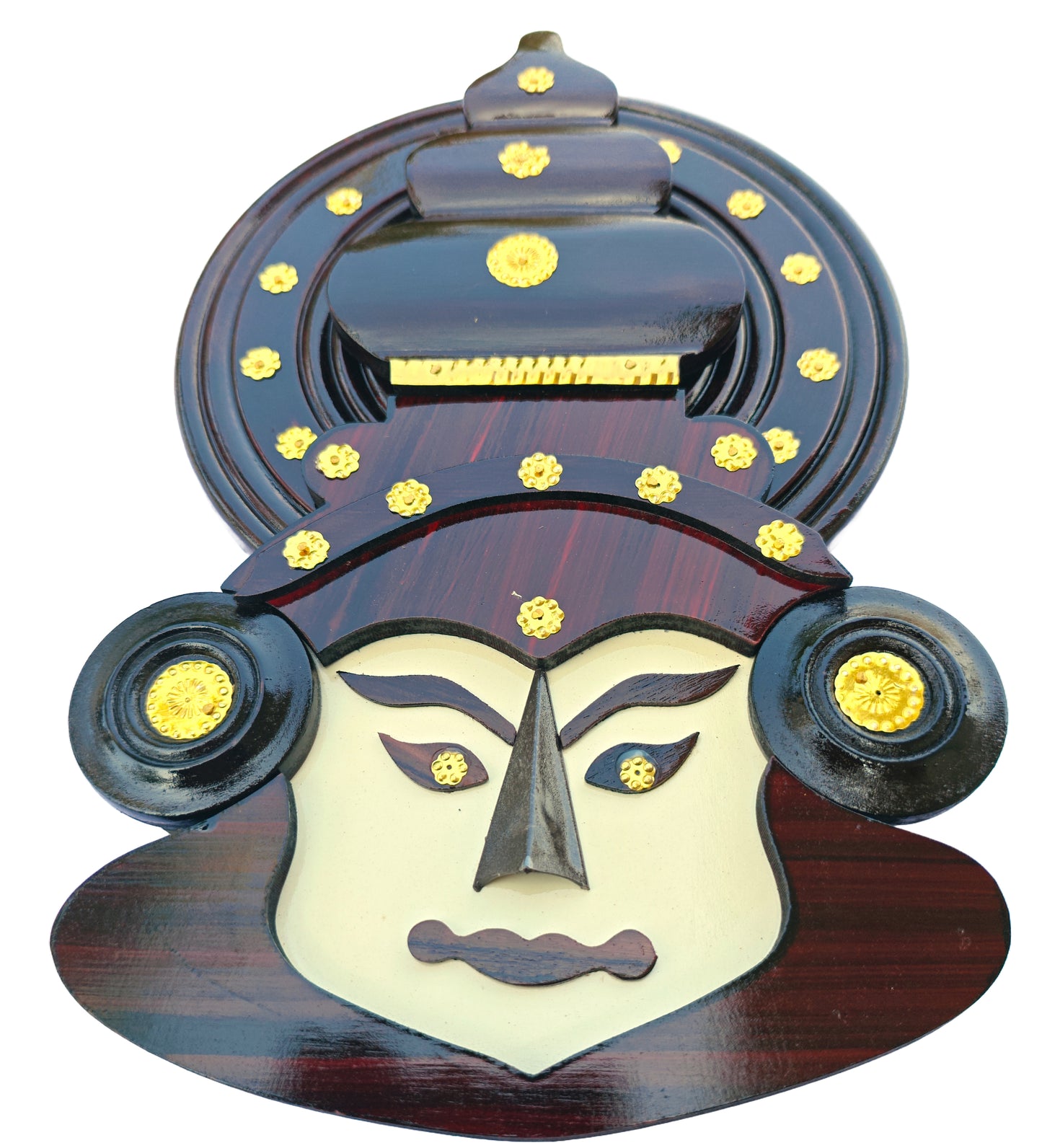 Handcrafted Kathakali Head Figurine in Rosewood (12 Inches) – Wall Hanging &amp; Ideal Gift