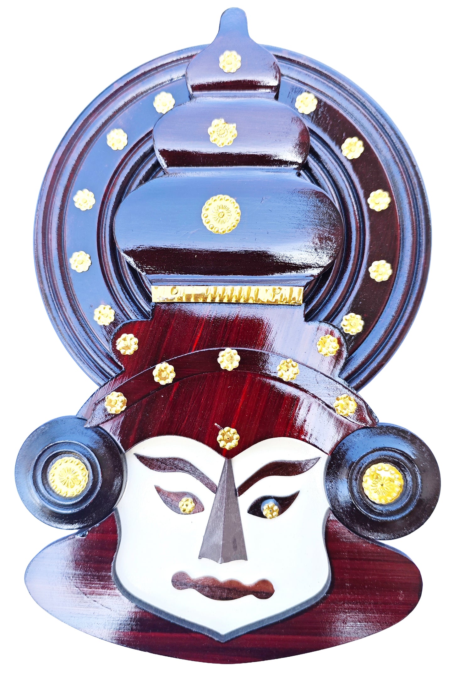 Handcrafted Kathakali Head Figurine in Rosewood (12 Inches) – Wall Hanging &amp; Ideal Gift