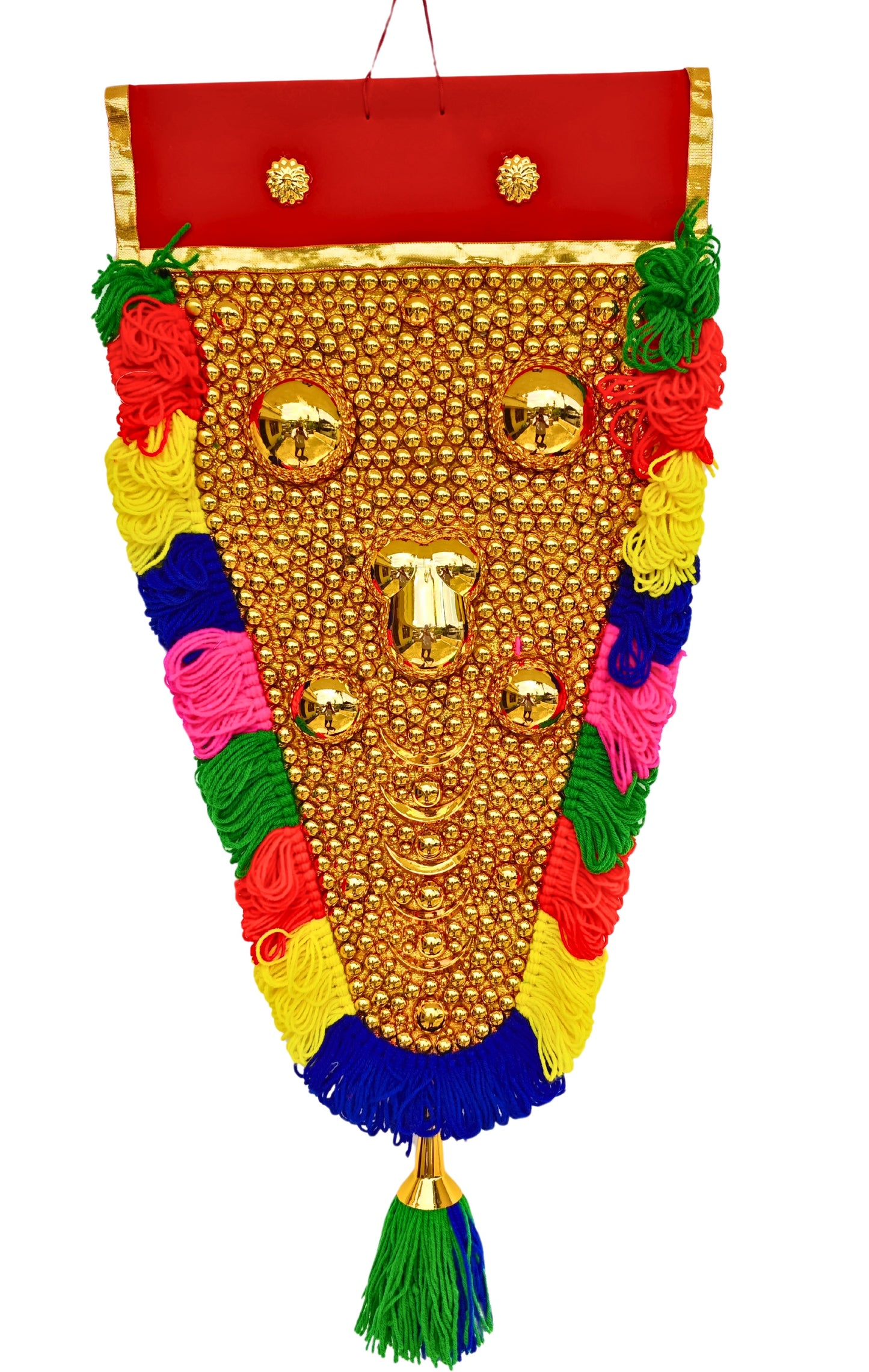 Wall Hanging Showpiece Nettipattam Elephant Caparison - Traditional Handmade Home Decor (2 Feet)