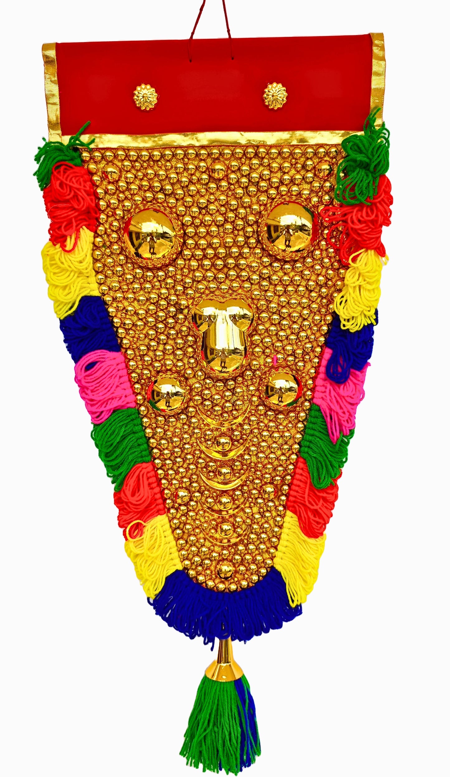 Wall Hanging Showpiece Nettipattam Elephant Caparison - Traditional Handmade Home Decor (2 Feet)