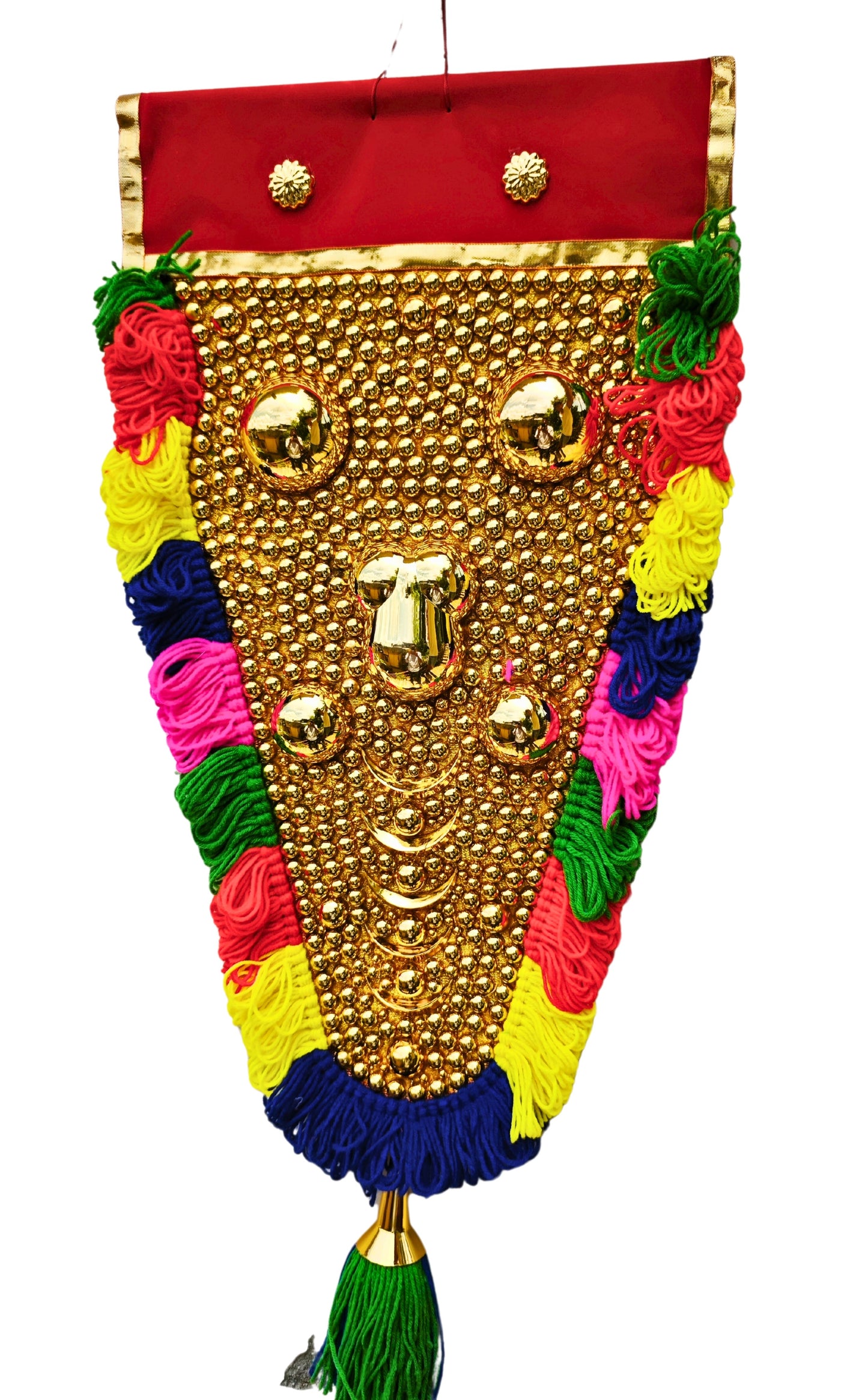 Wall Hanging Showpiece Nettipattam Elephant Caparison - Traditional Handmade Home Decor (2 Feet)