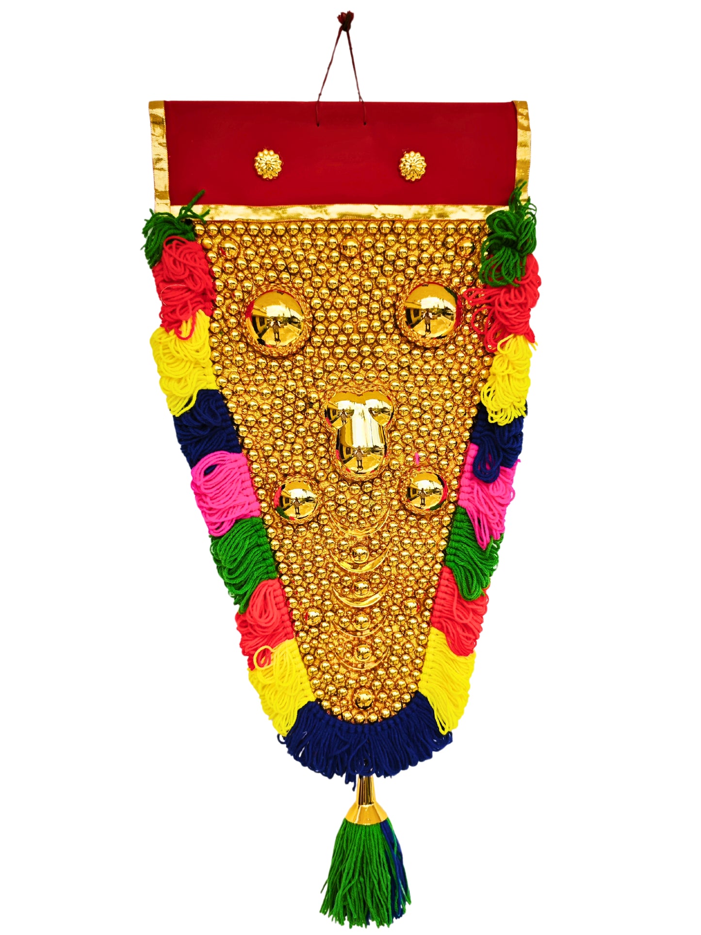 Wall Hanging Showpiece Nettipattam Elephant Caparison - Traditional Handmade Home Decor (2 Feet)