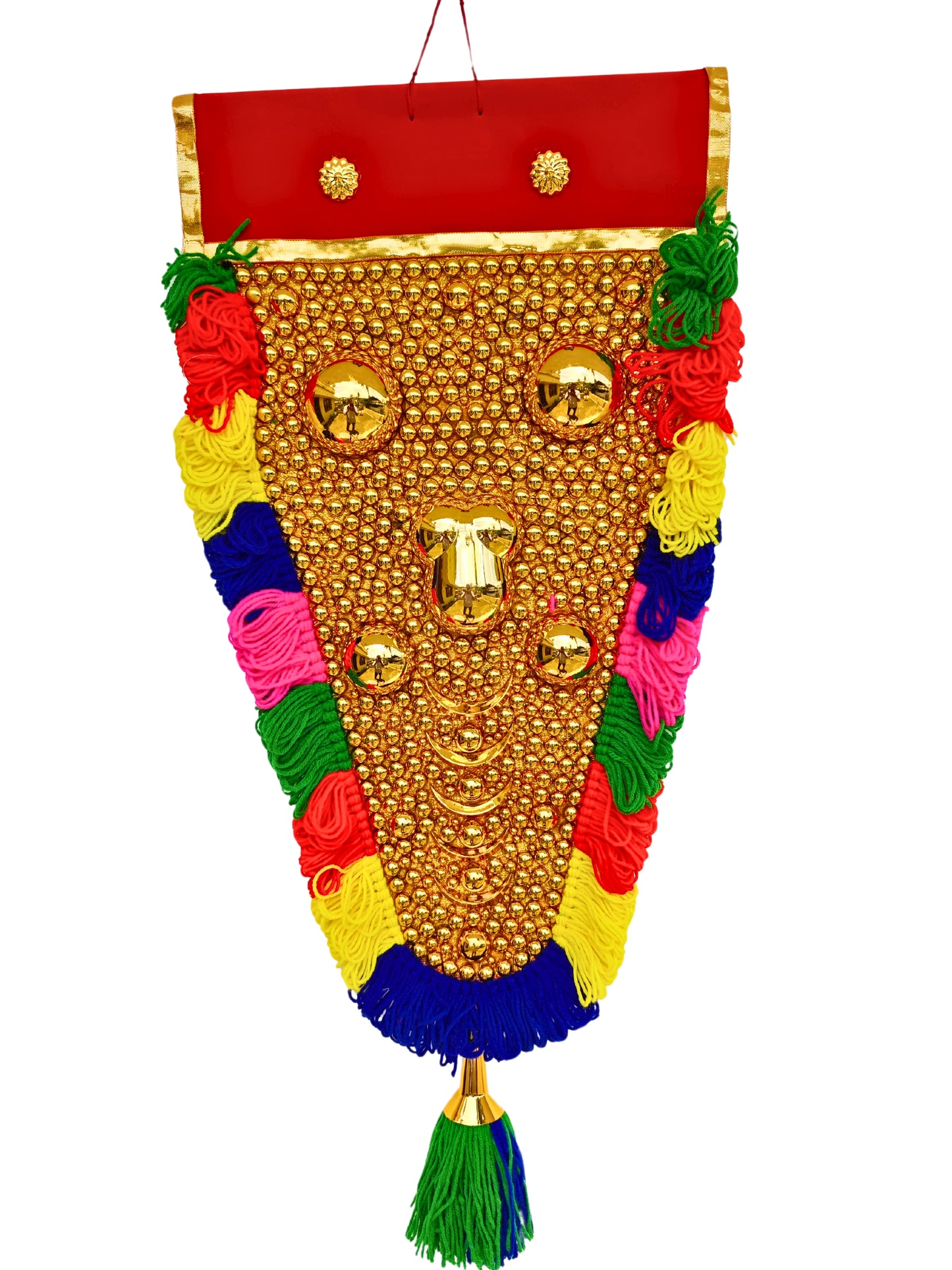 Wall Hanging Showpiece Nettipattam Elephant Caparison - Traditional Handmade Home Decor (2 Feet)