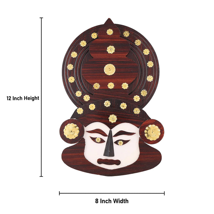 Wooden Kathakali Head – 12 Inches | Wall Hanging for Home Decor & Gifting